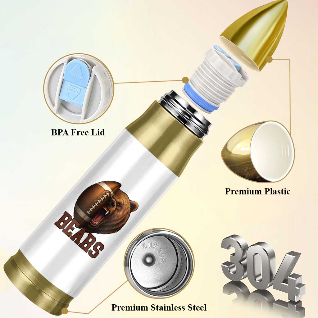 Fear The Bear Football Bullet Tumbler Game Day Sports Fan Gift - Wonder Print Shop
