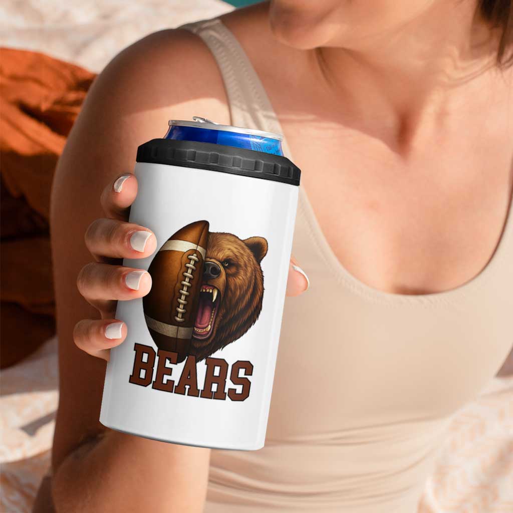 Fear The Bear Football 4 in 1 Can Cooler Tumbler Game Day Sports Fan Gift - Wonder Print Shop