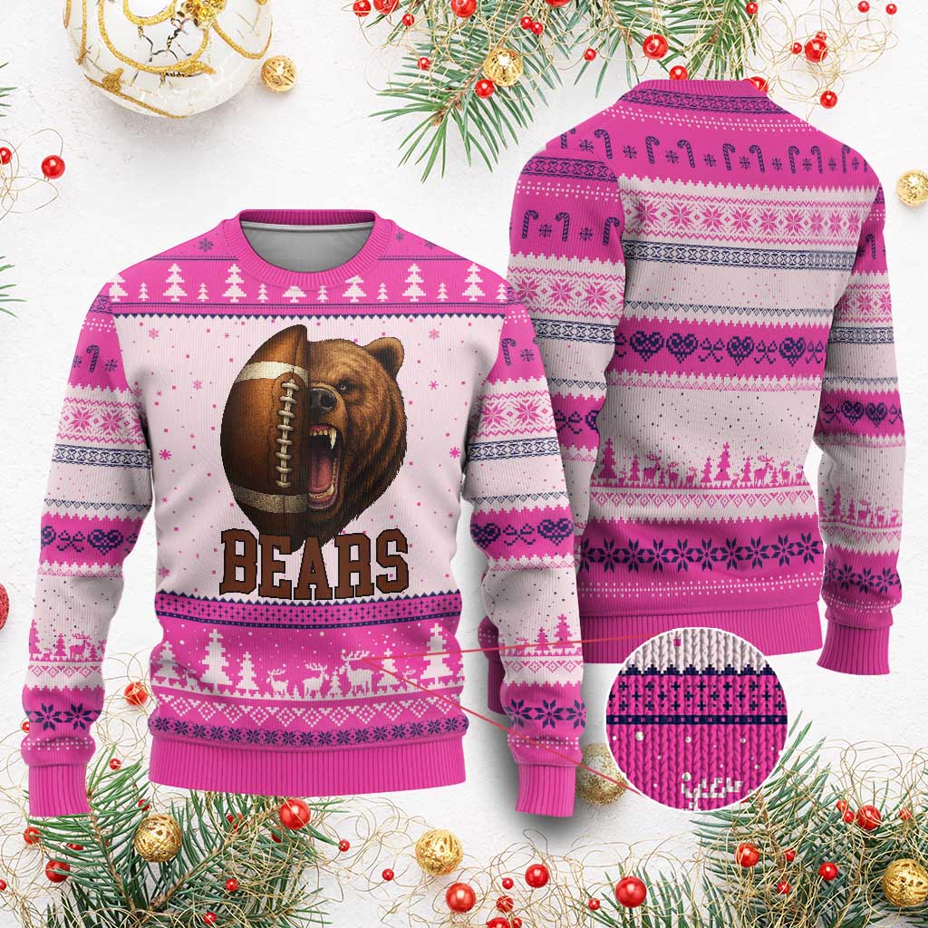 Fear The Bear Football Ugly Christmas Sweater Game Day Sports Fan Gift - Wonder Print Shop