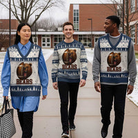 Fear The Bear Football V-Neck Knit Sweater Vest Game Day Sports Fan Gift - Wonder Print Shop