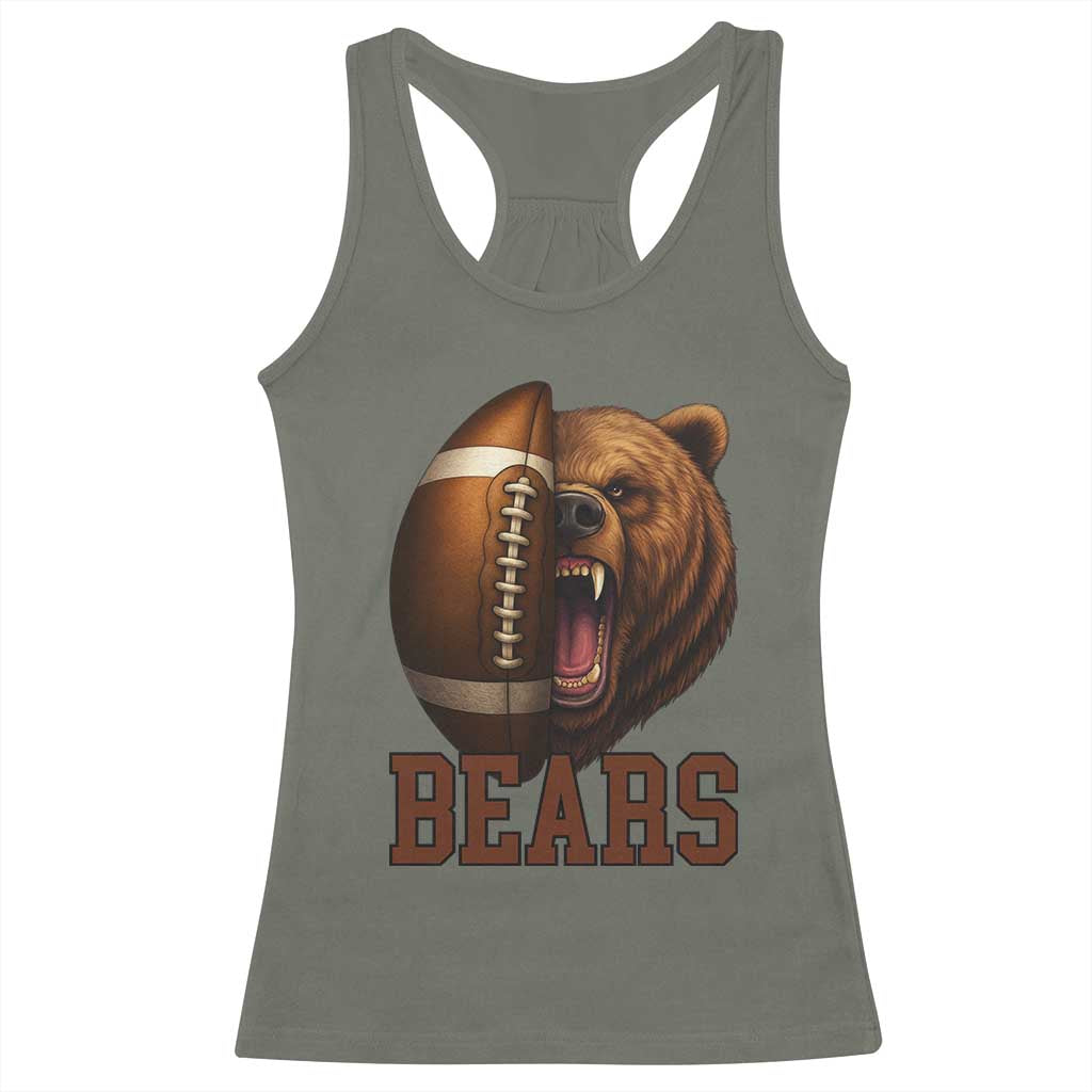 Fear The Bear Football Racerback Tank Top Game Day Sports Fan Gift - Wonder Print Shop