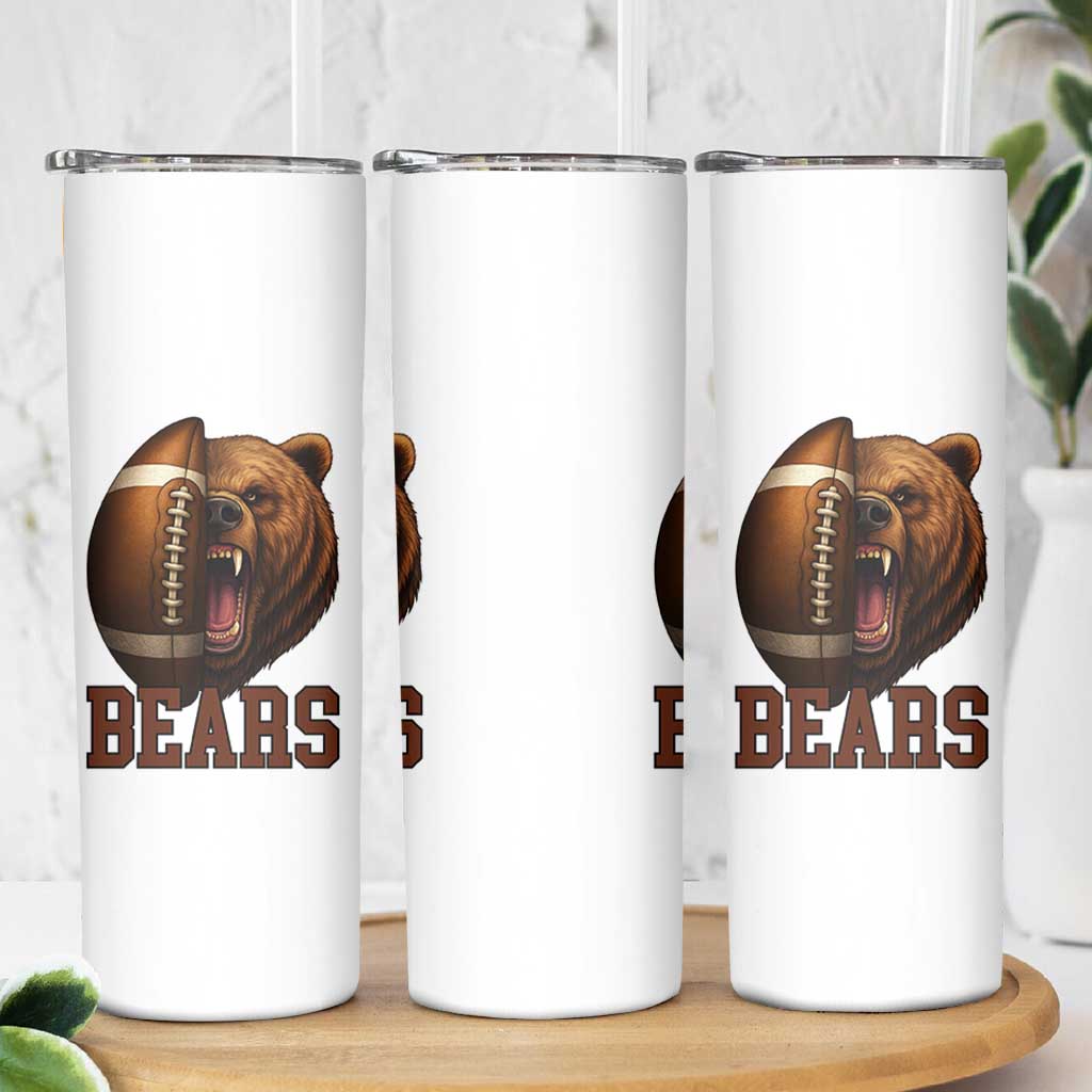 Fear The Bear Football Skinny Tumbler Game Day Sports Fan Gift - Wonder Print Shop