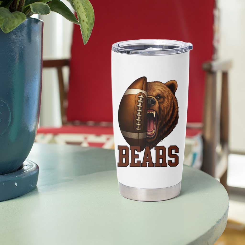Fear The Bear Football Tumbler Cup Game Day Sports Fan Gift - Wonder Print Shop