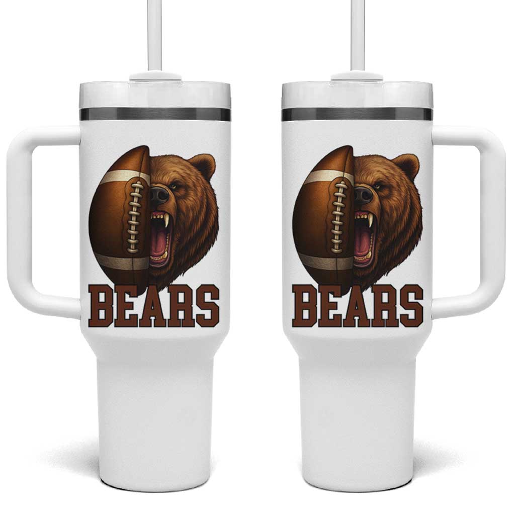 Fear The Bear Football Tumbler With Handle Game Day Sports Fan Gift - Wonder Print Shop