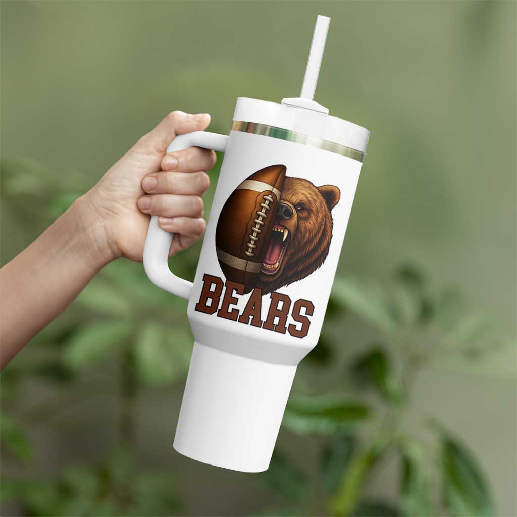 Fear The Bear Football Tumbler With Handle Game Day Sports Fan Gift - Wonder Print Shop