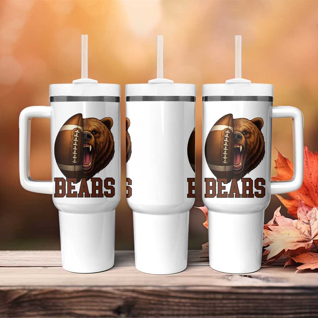 Fear The Bear Football Tumbler With Handle Game Day Sports Fan Gift - Wonder Print Shop