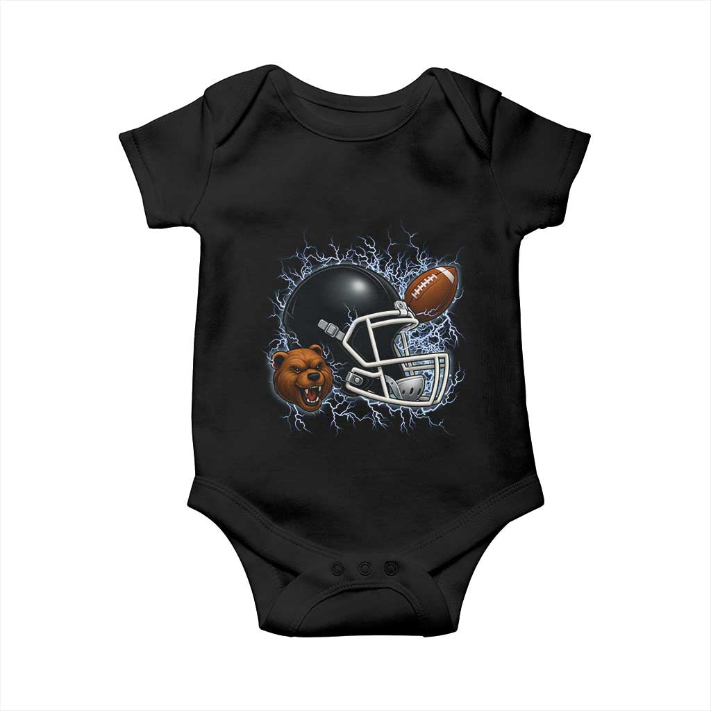 Game Day Sports Fan Gift Baby Onesie Lightning Bear Helmet - Wonder Print Shop