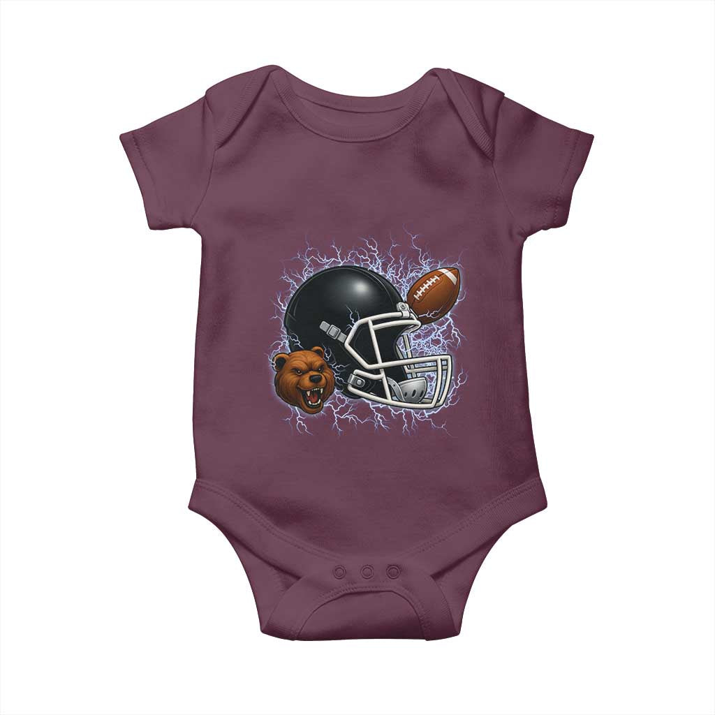 Game Day Sports Fan Gift Baby Onesie Lightning Bear Helmet - Wonder Print Shop