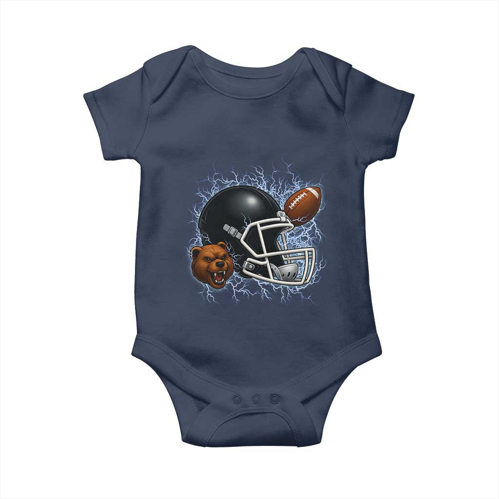 Game Day Sports Fan Gift Baby Onesie Lightning Bear Helmet - Wonder Print Shop