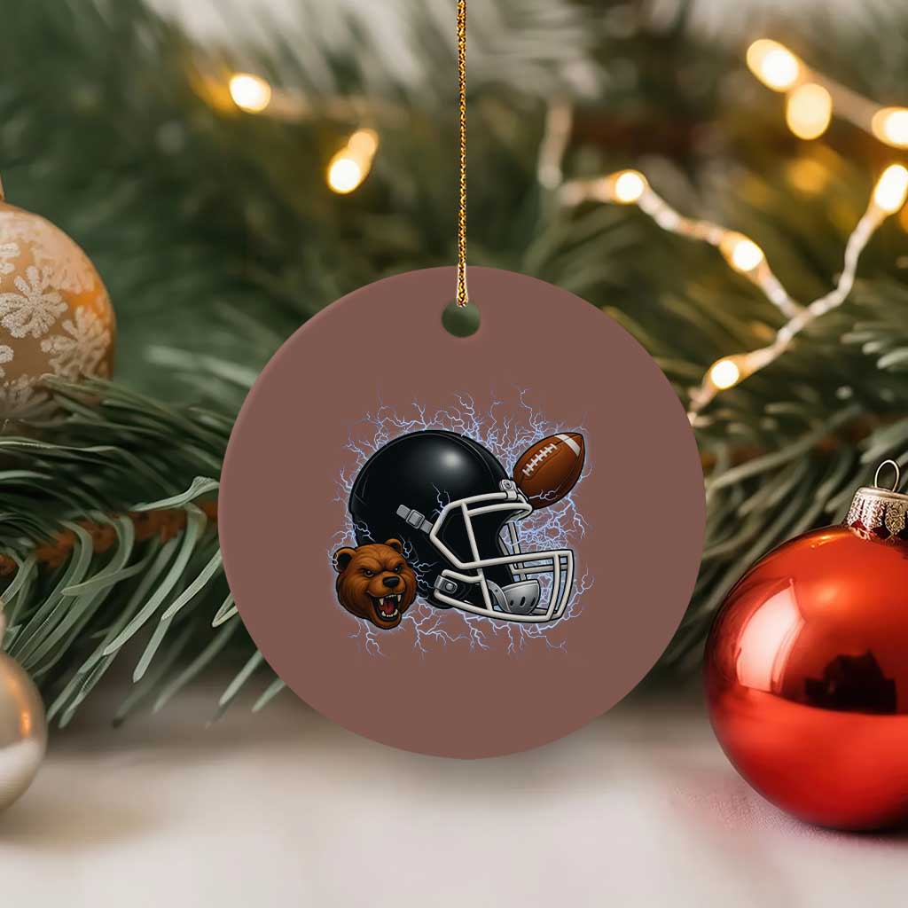 Game Day Sports Fan Gift Ceramic Ornament Lightning Bear Helmet - Wonder Print Shop