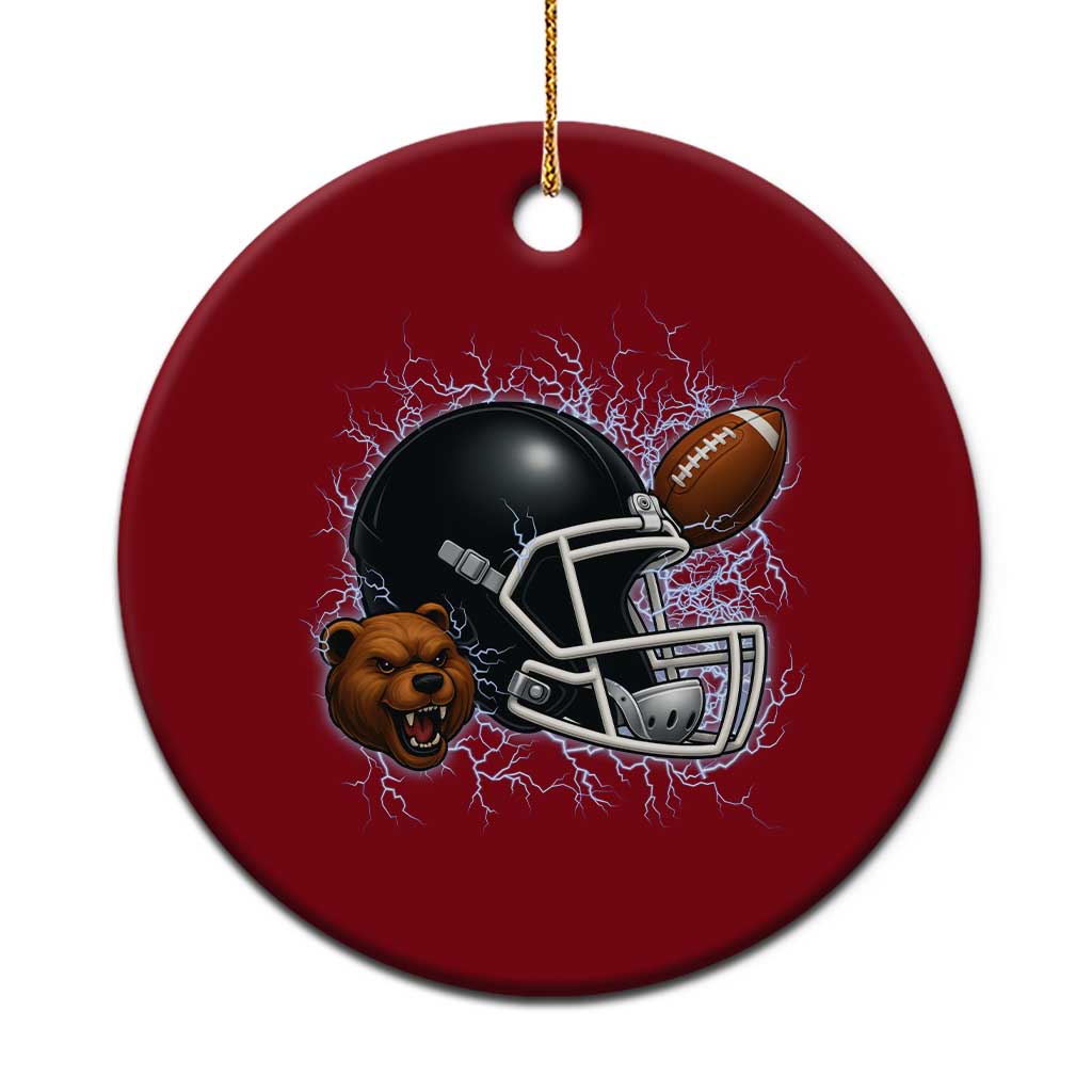 Game Day Sports Fan Gift Ceramic Ornament Lightning Bear Helmet - Wonder Print Shop