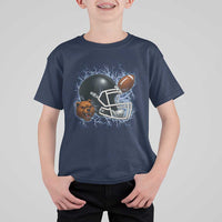 Game Day Sports Fan Gift T Shirt For Kid Lightning Bear Helmet - Wonder Print Shop