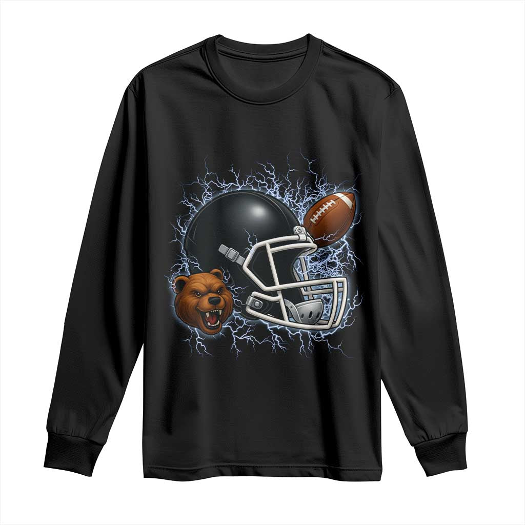 Game Day Sports Fan Gift Long Sleeve Shirt Lightning Bear Helmet - Wonder Print Shop
