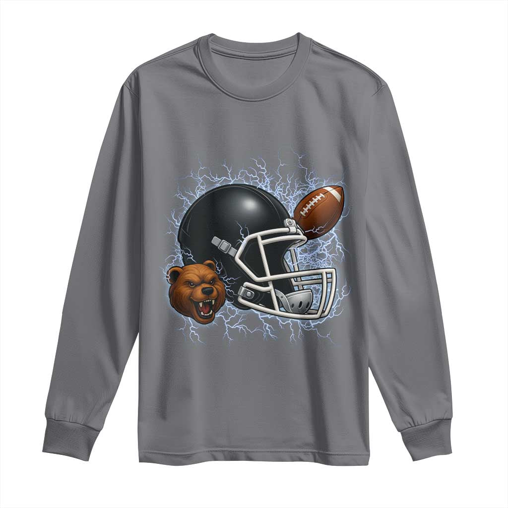 Game Day Sports Fan Gift Long Sleeve Shirt Lightning Bear Helmet - Wonder Print Shop