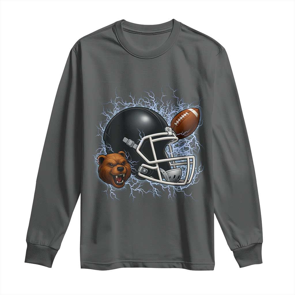 Game Day Sports Fan Gift Long Sleeve Shirt Lightning Bear Helmet - Wonder Print Shop