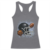 Game Day Sports Fan Gift Racerback Tank Top Lightning Bear Helmet - Wonder Print Shop