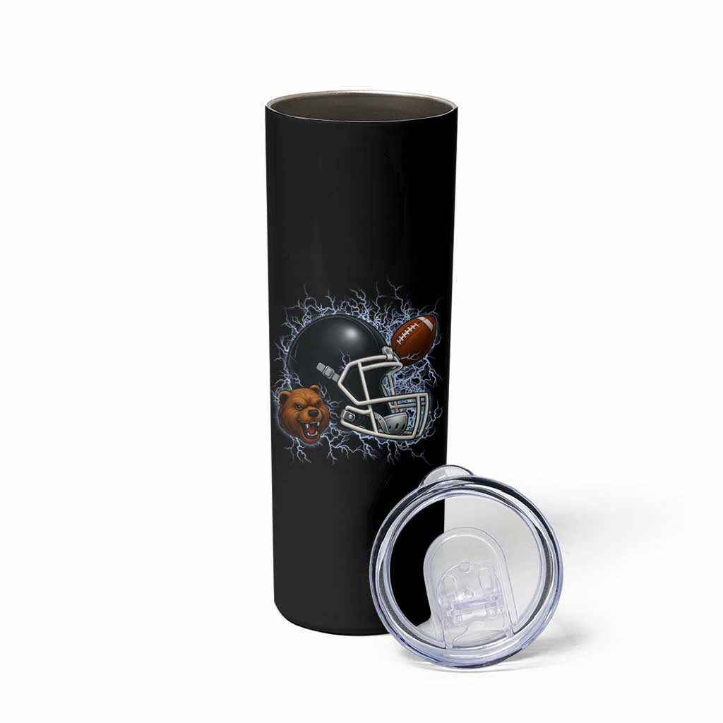 Game Day Sports Fan Gift Skinny Tumbler Lightning Bear Helmet - Wonder Print Shop