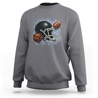 Game Day Sports Fan Gift Sweatshirt Lightning Bear Helmet - Wonder Print Shop