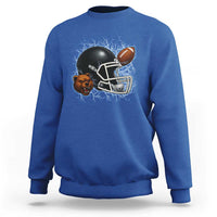 Game Day Sports Fan Gift Sweatshirt Lightning Bear Helmet - Wonder Print Shop
