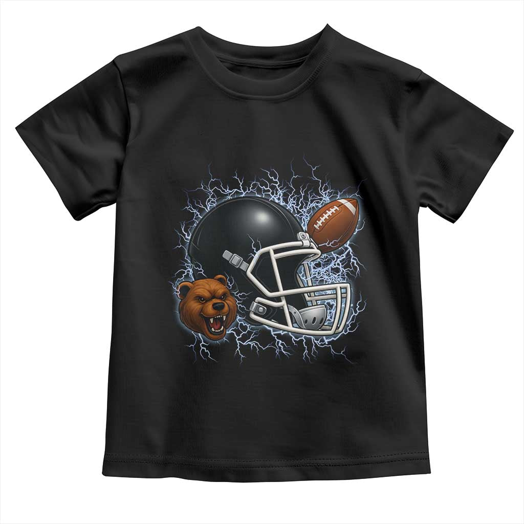 Game Day Sports Fan Gift Toddler T Shirt Lightning Bear Helmet - Wonder Print Shop
