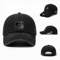 Game Day Sports Fan Gift Washed Cotton Baseball Cap Lightning Bear Helmet