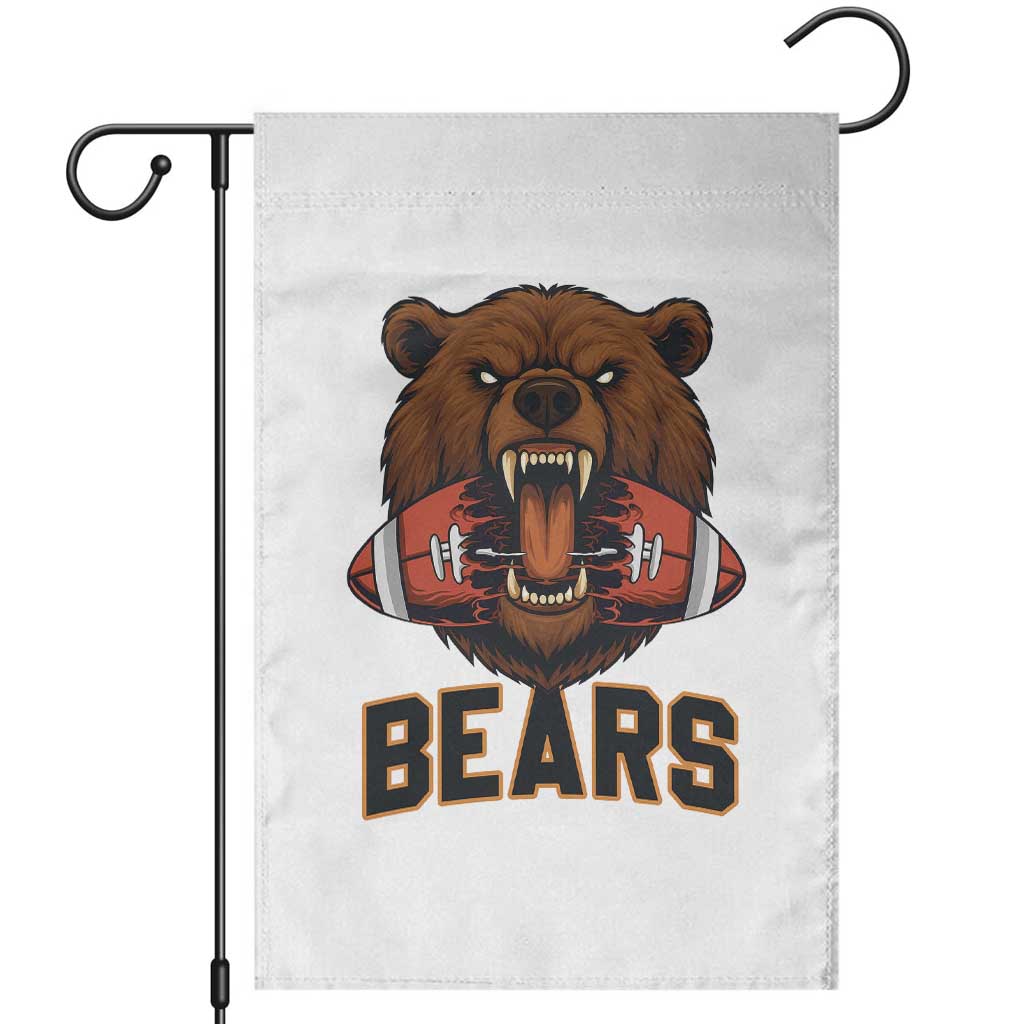Football Player Gift Garden Flag Fierce Bear Biting Ball - Wonder Print Shop