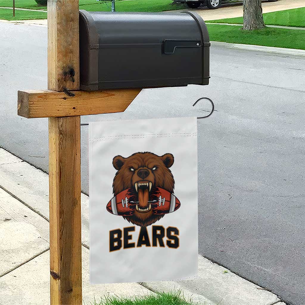 Football Player Gift Garden Flag Fierce Bear Biting Ball - Wonder Print Shop