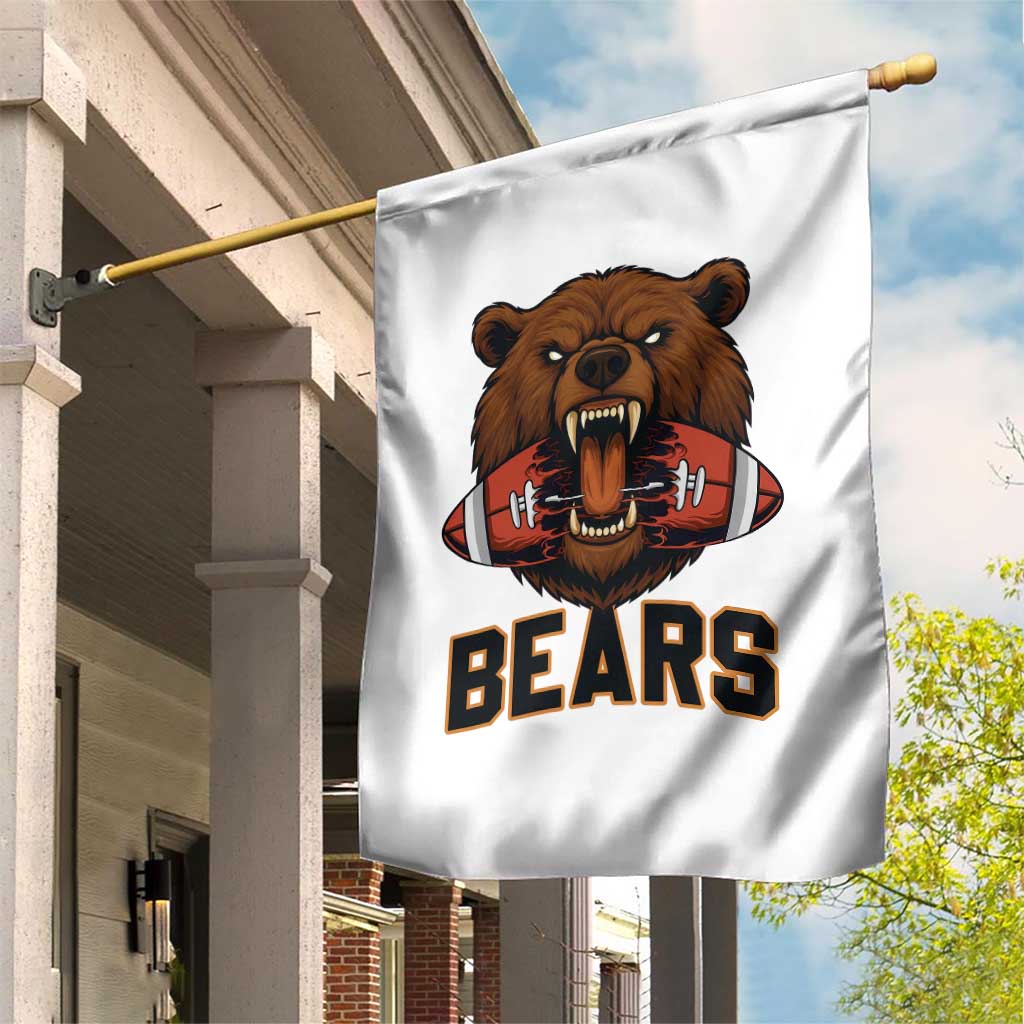 Football Player Gift Garden Flag Fierce Bear Biting Ball - Wonder Print Shop