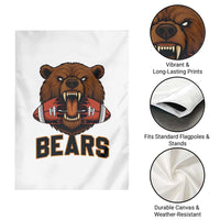 Football Player Gift Garden Flag Fierce Bear Biting Ball - Wonder Print Shop