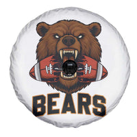 Football Player Gift Spare Tire Cover Fierce Bear Biting Ball - Wonder Print Shop