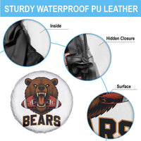 Football Player Gift Spare Tire Cover Fierce Bear Biting Ball - Wonder Print Shop