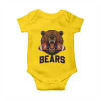Football Player Gift Baby Onesie Fierce Bear Biting Ball - Wonder Print Shop