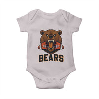 Football Player Gift Baby Onesie Fierce Bear Biting Ball - Wonder Print Shop