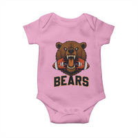 Football Player Gift Baby Onesie Fierce Bear Biting Ball - Wonder Print Shop