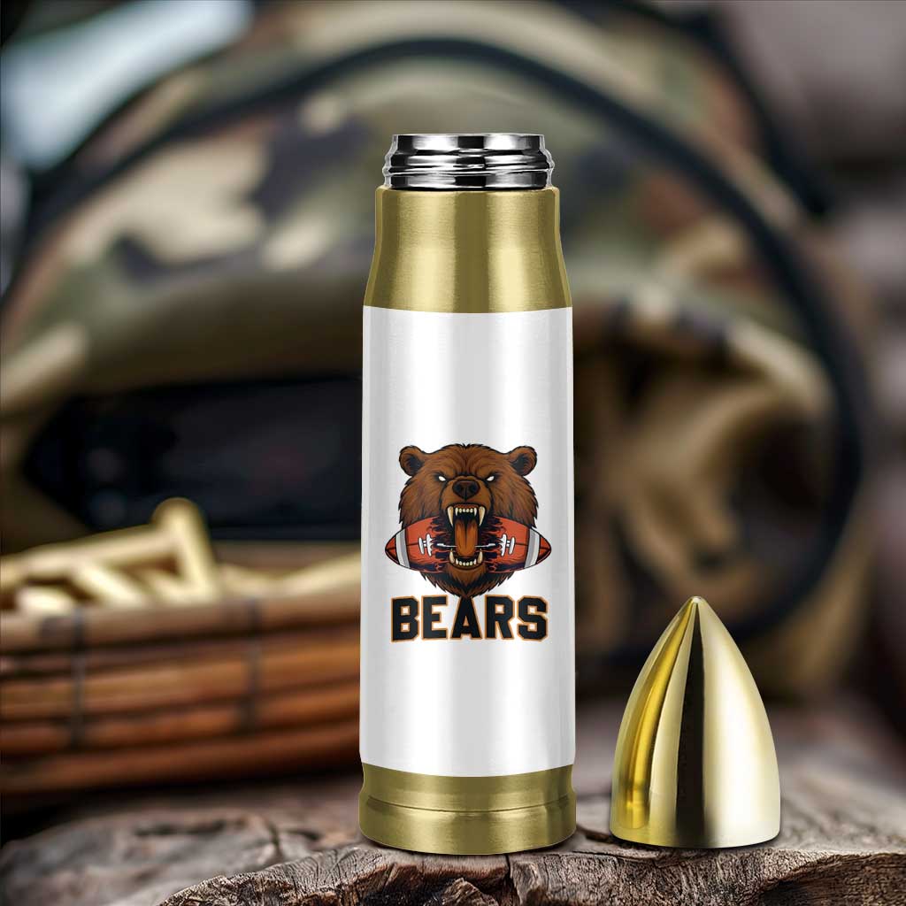 Football Player Gift Bullet Tumbler Fierce Bear Biting Ball - Wonder Print Shop