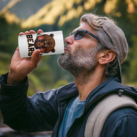 Football Player Gift 4 in 1 Can Cooler Tumbler Fierce Bear Biting Ball - Wonder Print Shop