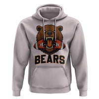 Football Player Gift Hoodie Fierce Bear Biting Ball - Wonder Print Shop