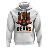 Football Player Gift Hoodie Fierce Bear Biting Ball - Wonder Print Shop