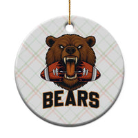 Football Player Gift Ceramic Ornament Fierce Bear Biting Ball - Wonder Print Shop