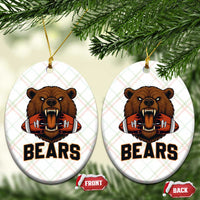 Football Player Gift Ceramic Ornament Fierce Bear Biting Ball - Wonder Print Shop