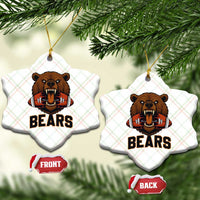 Football Player Gift Ceramic Ornament Fierce Bear Biting Ball - Wonder Print Shop