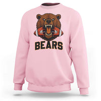 Football Player Gift Sweatshirt Fierce Bear Biting Ball - Wonder Print Shop