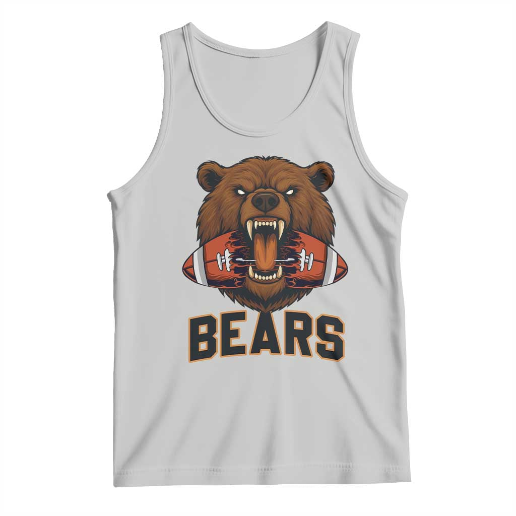 Football Player Gift Tank Top Fierce Bear Biting Ball - Wonder Print Shop