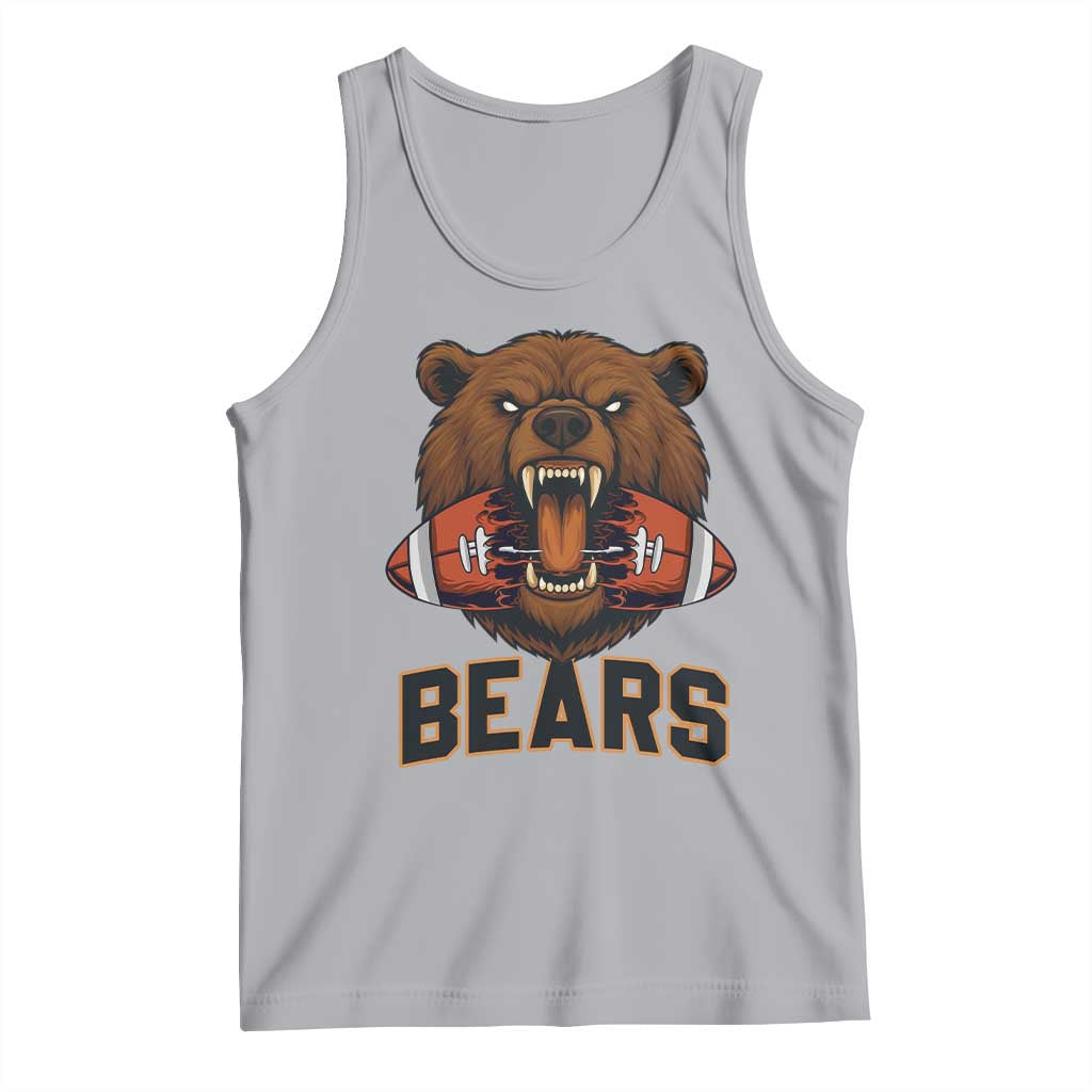 Football Player Gift Tank Top Fierce Bear Biting Ball - Wonder Print Shop