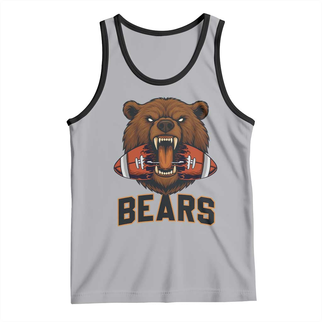 Football Player Gift Tank Top Fierce Bear Biting Ball - Wonder Print Shop