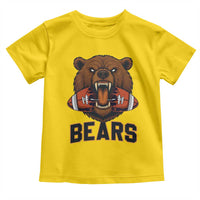 Football Player Gift Toddler T Shirt Fierce Bear Biting Ball - Wonder Print Shop