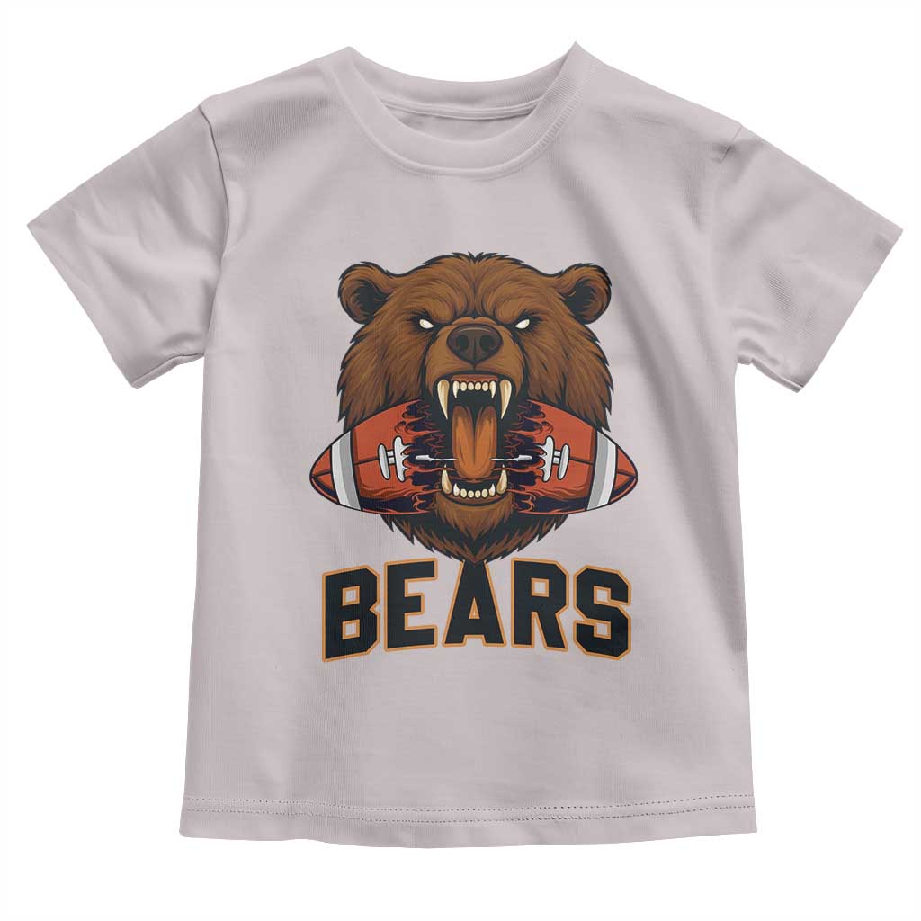 Football Player Gift Toddler T Shirt Fierce Bear Biting Ball - Wonder Print Shop