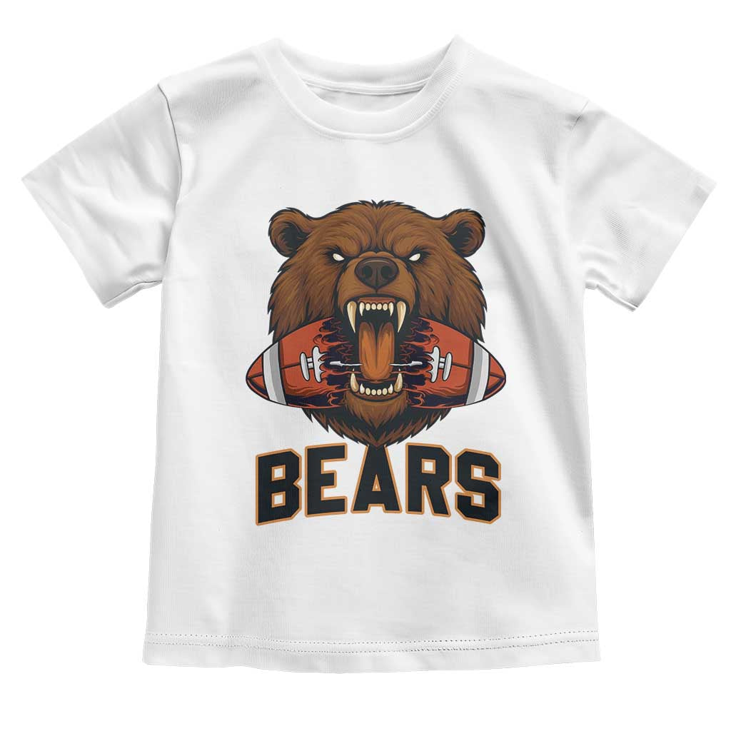 Football Player Gift Toddler T Shirt Fierce Bear Biting Ball - Wonder Print Shop