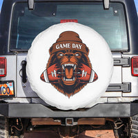 Game Day Fierce Bear Biting Ball Spare Tire Cover Football Player Gift - Wonder Print Shop