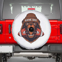 Game Day Fierce Bear Biting Ball Spare Tire Cover Football Player Gift - Wonder Print Shop